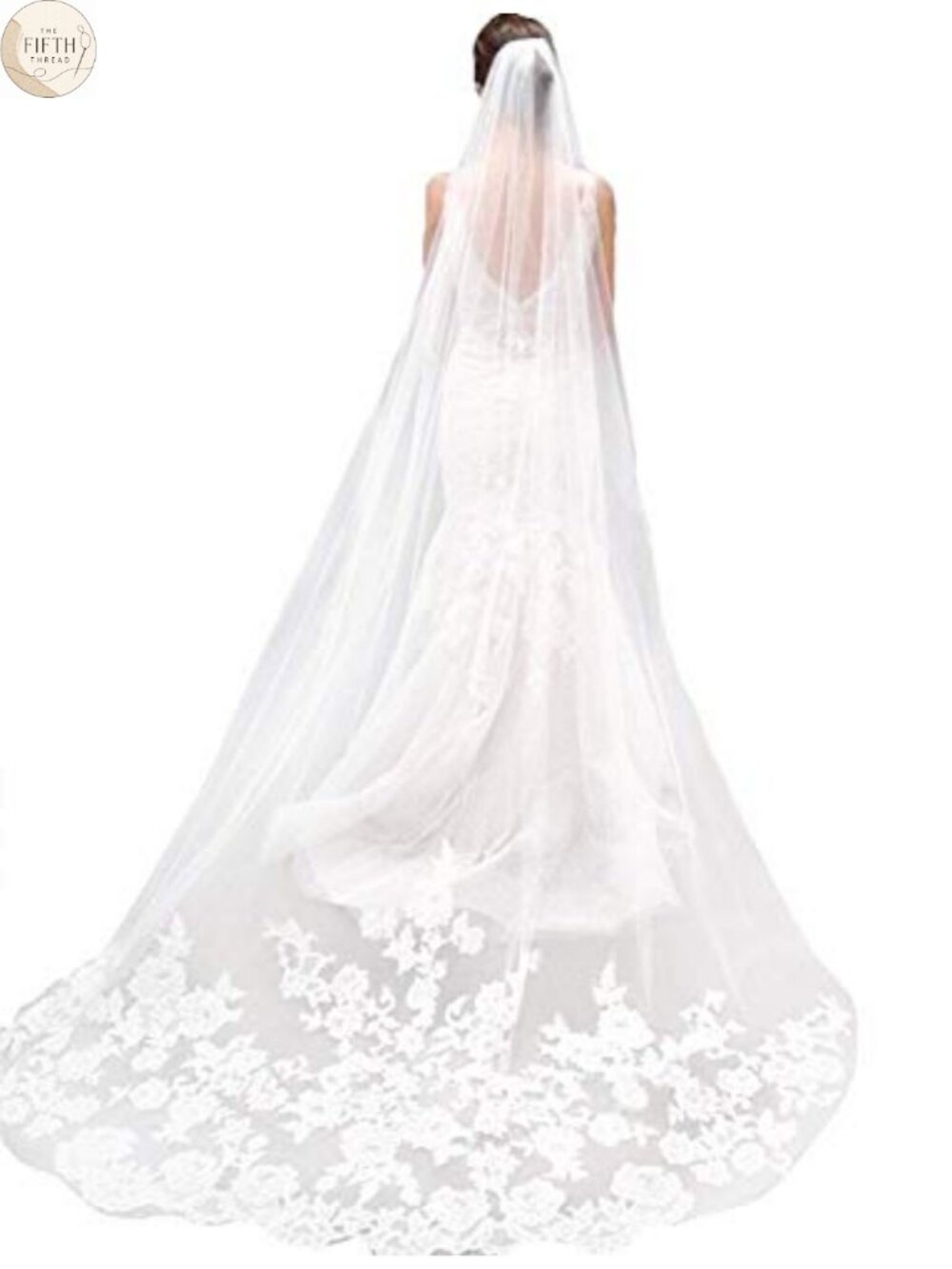 Lace Tulle Cathedral Wedding Veil with Comb